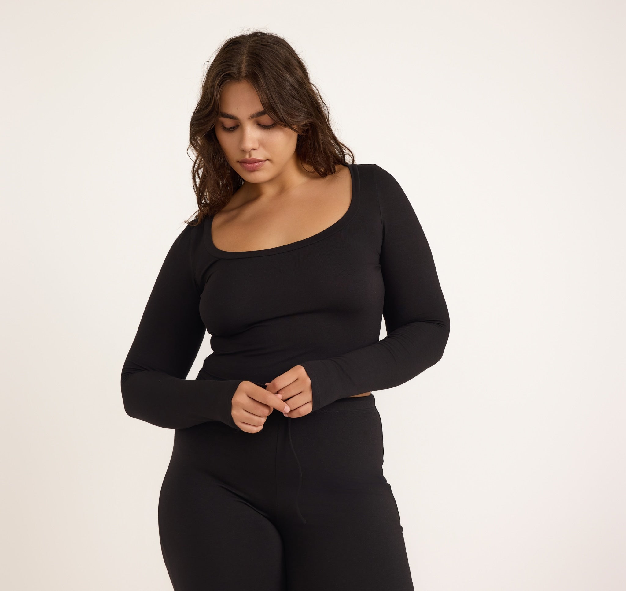 TENCEL™ MODAL<br>Everyday Scoop Neck Long Sleeve Tee