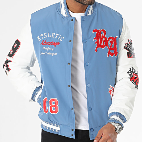Veste Teddy Bleu Clair Blanc