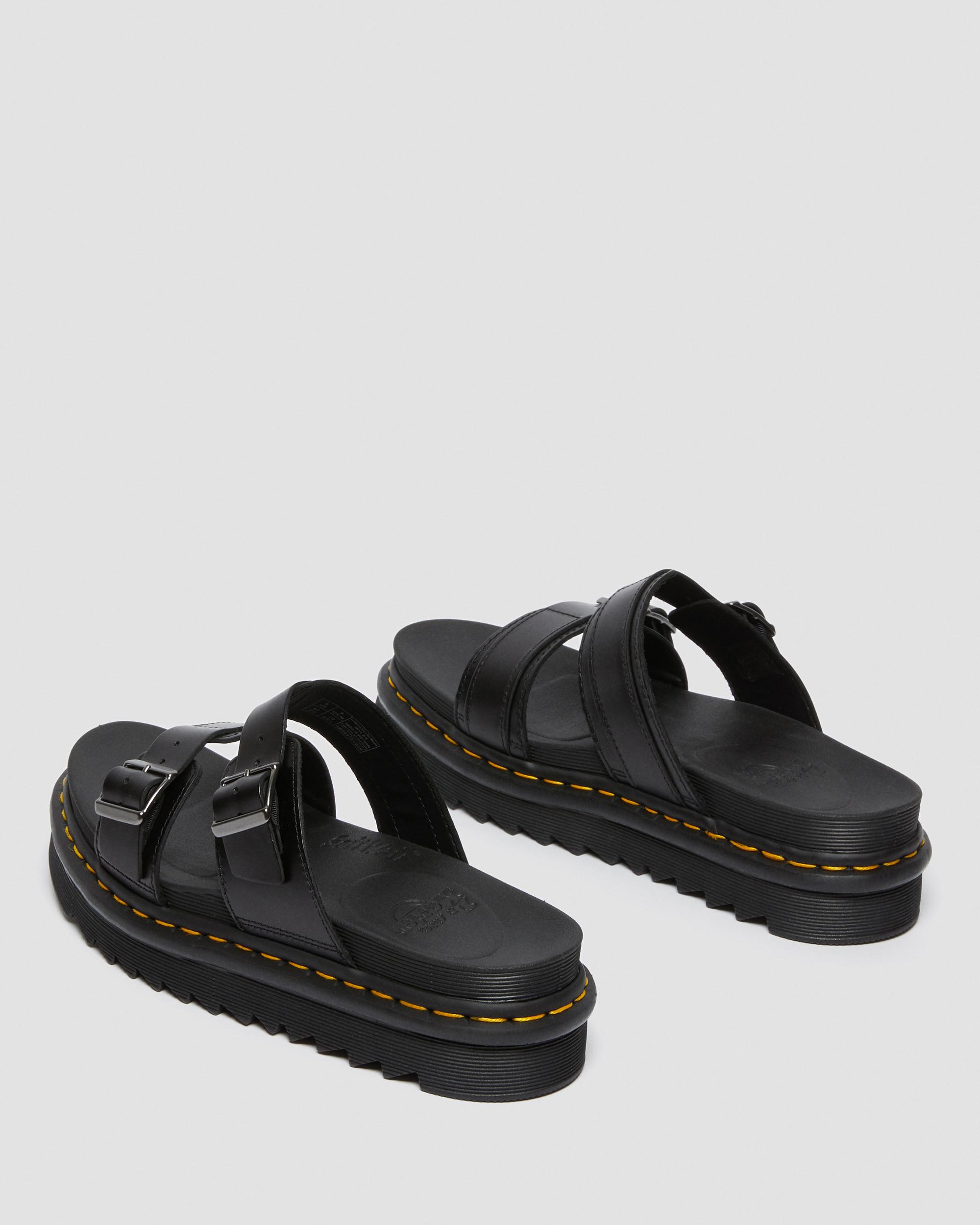 Myles Brando Leather Buckle Slide Sandals