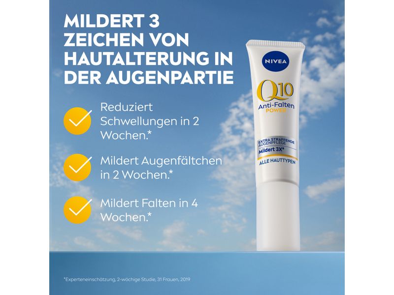NIVEA Augencreme Q10 Power Anti-Falten 15 ml Leichte Augenpflege mit 100% hautidentischem Q10 und Kreatin