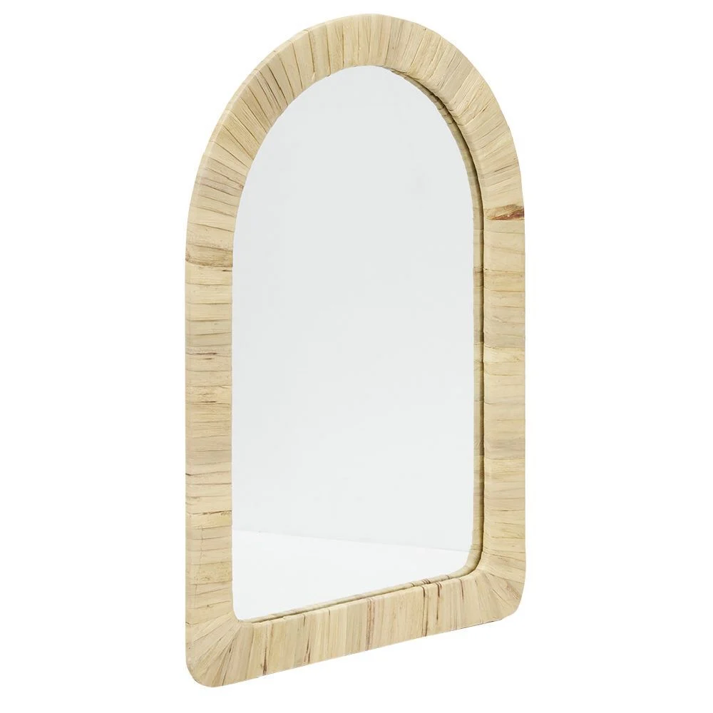 Miroir arrondi en jacinthe d'eau 40xH58cm