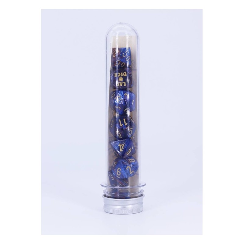 CHESSEX - Set de 8 dés - LUSTROUS Azurite / Or