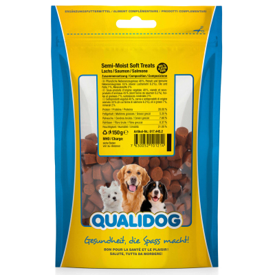 QUALIDOG Hundeleckerli Semi-Moist Snack Lachs 150g