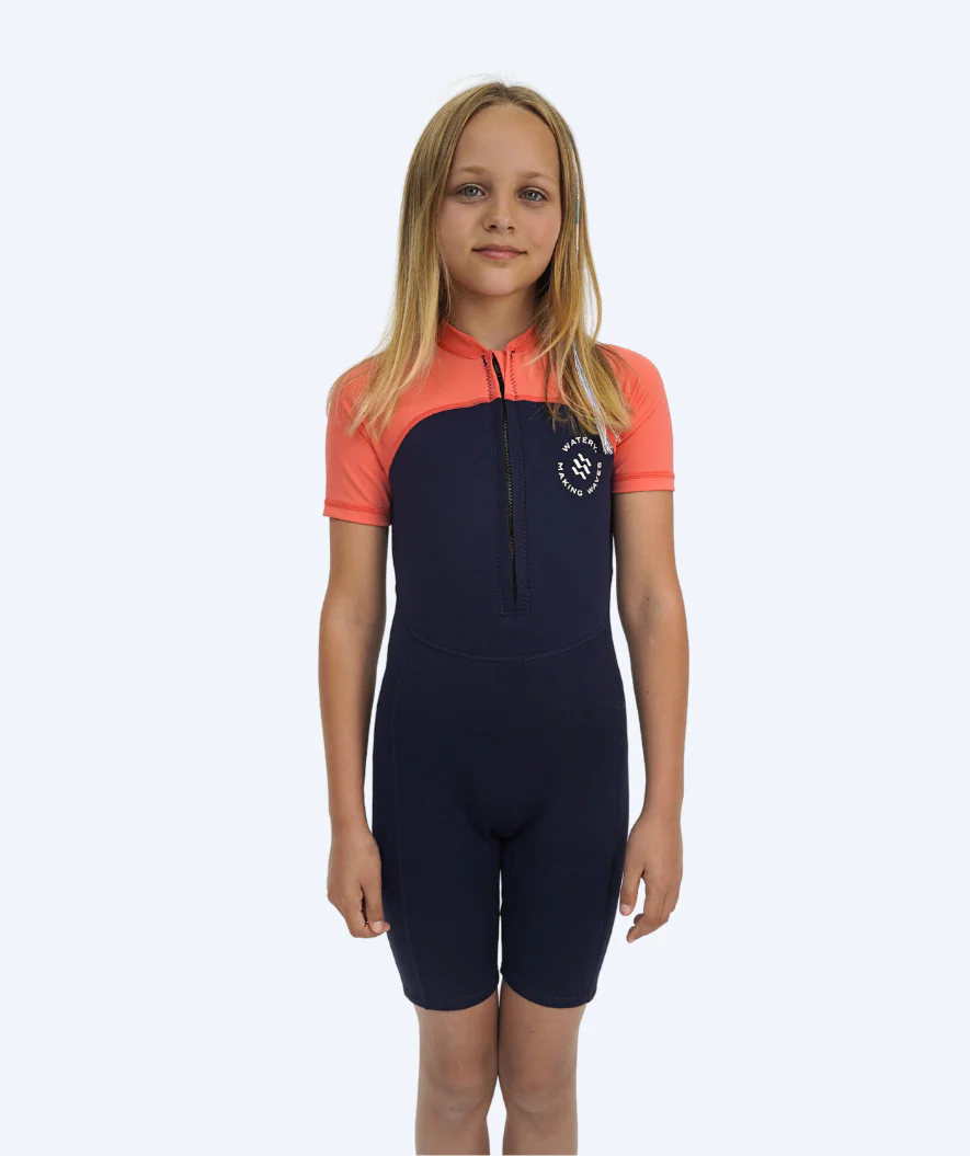 Watery UV våddragt til børn - Calypso Shorty - Orange/blå