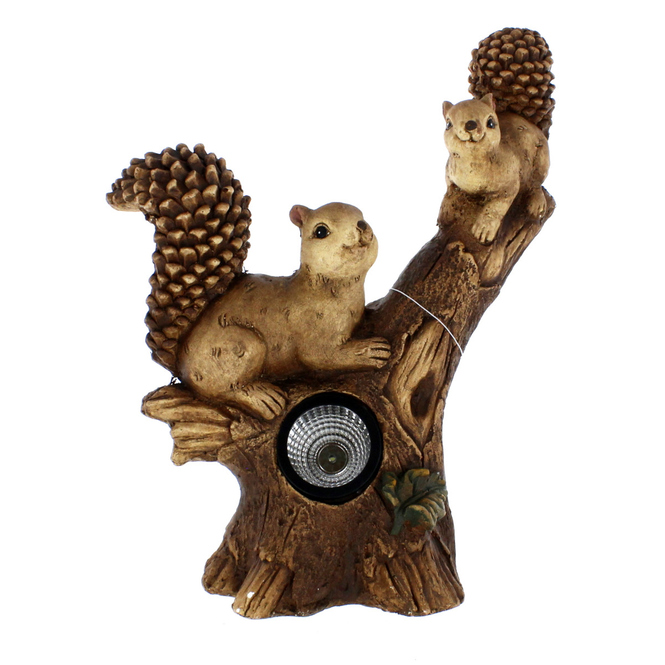 Eichhörnchen auf Ast mit Solar - aus Magnesia - ca. 33 x 19 x 40,5 cm