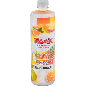 RAAK Vruchtensiroop Multivruchten Zero Sugar 0,75 L
