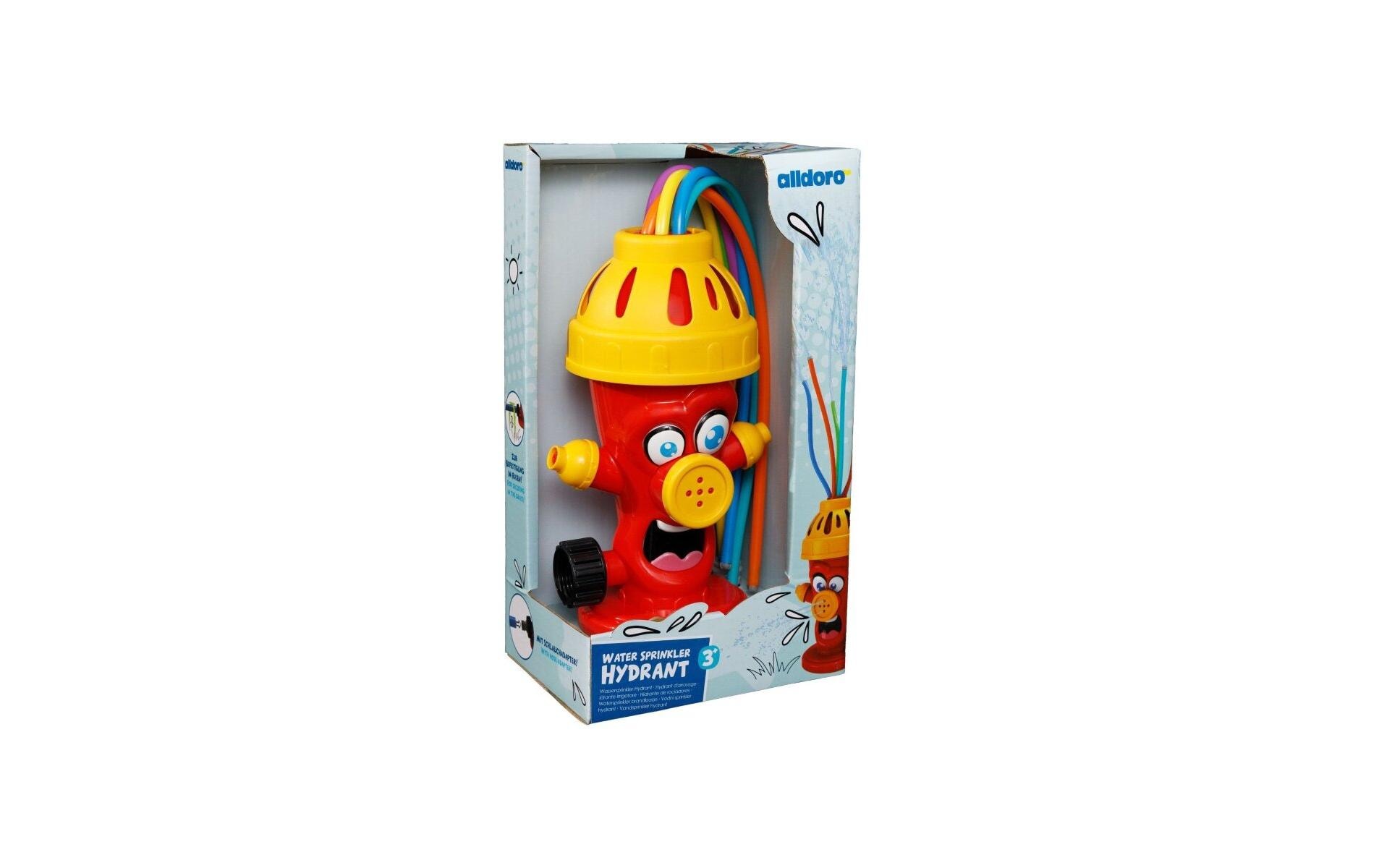 Wassersprinkler HydrantWassersprinkler für Kinder im Hydranten-Design mit dem Anschluss für Gartenschlauch