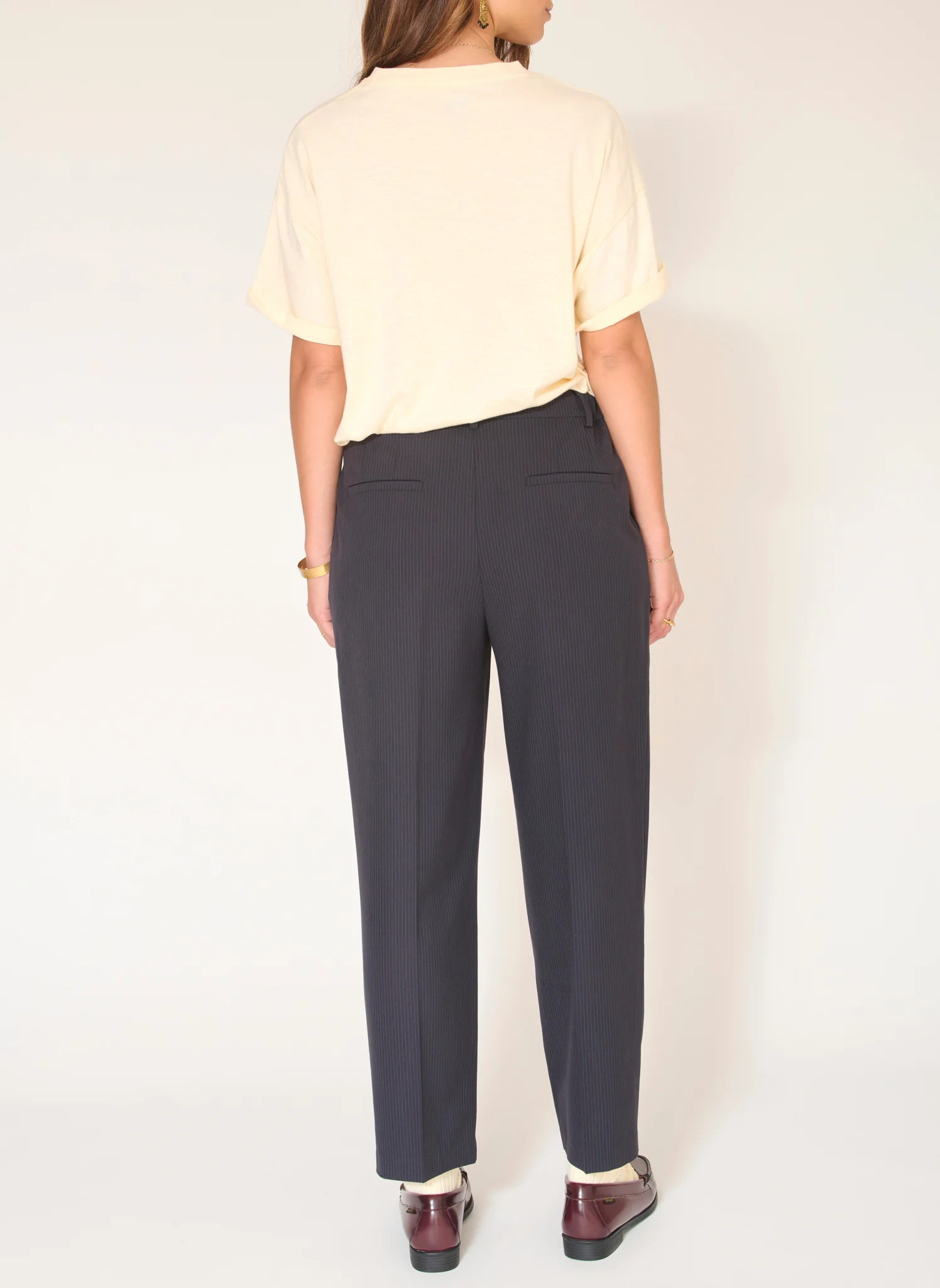 PIGNA - Pantalon à pinces à rayures | Bleu