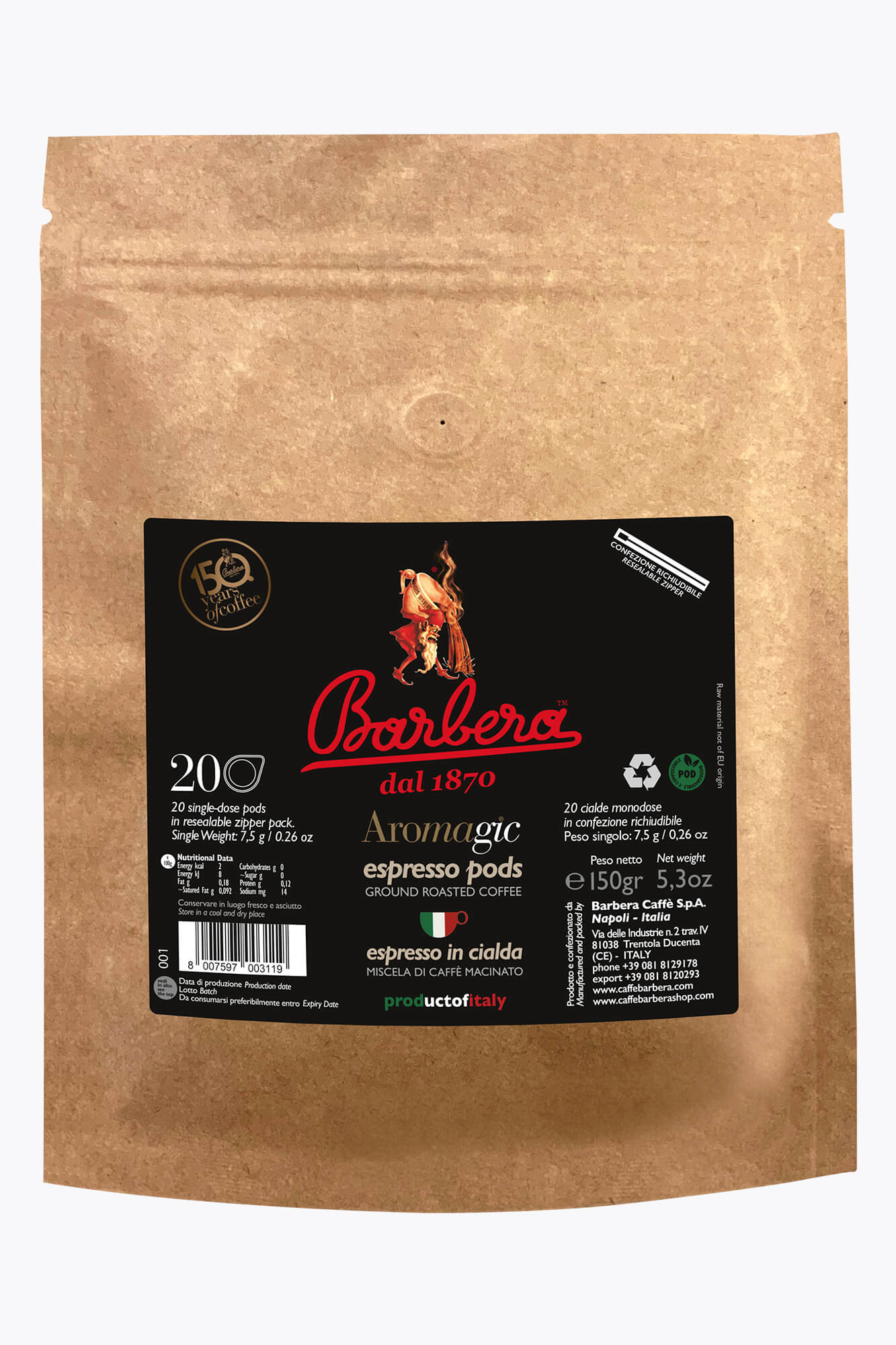 Barbera Aromagic 20 E.S.E. Pads