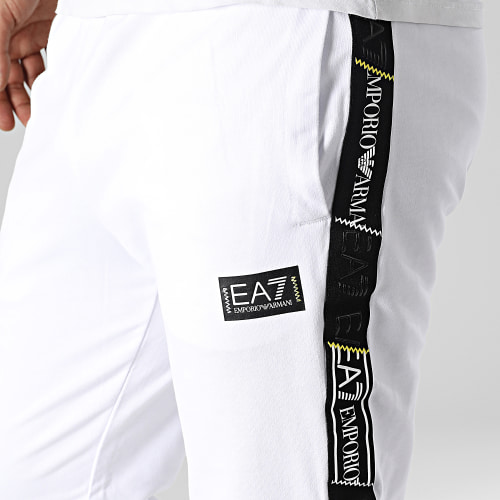 Pantalon Jogging A Bandes 3RPP58-PJ05Z Blanc