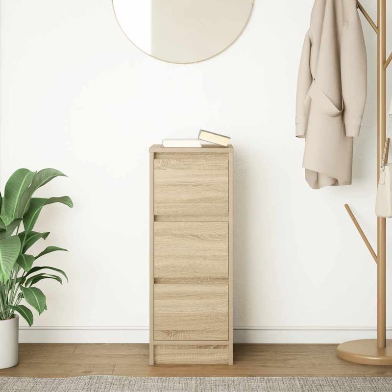 vidaXL - Dressoir - Hout - Sonoma Eikenkleurig - 29,5x34x76 cm