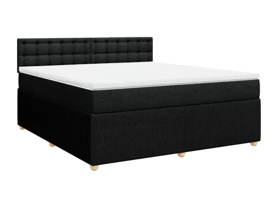Sommier à lattes de lit avec matelas Noir 180x200 cm Tissu