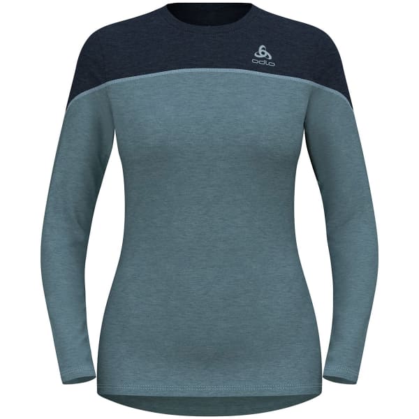T-shirt thermique ODLO REVELSTOKE PW 150 BL TOP CREW NECK L/S W PROVINCIAL BLUE/DARK SAPPHIRE MELANGE