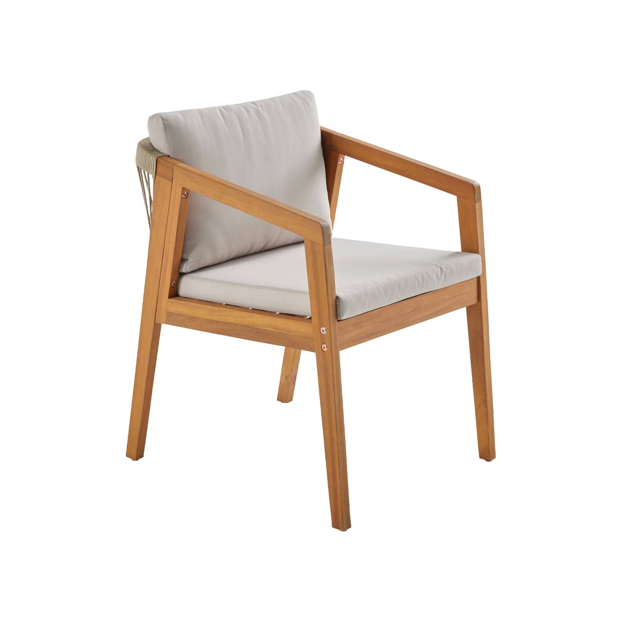 sweeek - Acaciahouten tuinstoelen met touwen (Set van 2)
