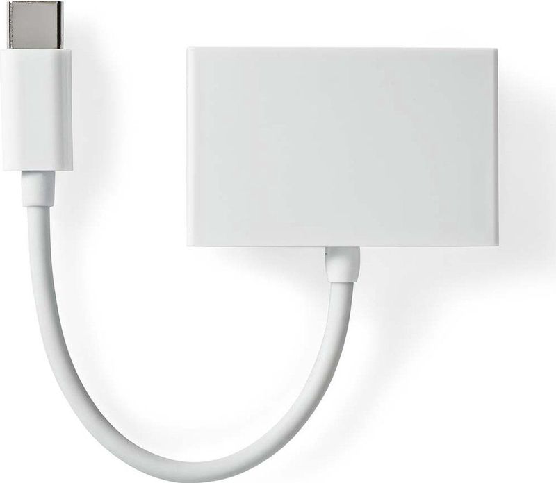 Nedis - USB-C naar 3x 3,5mm Jack Audio Adapter - Actief - Wit - 0,10 Meter