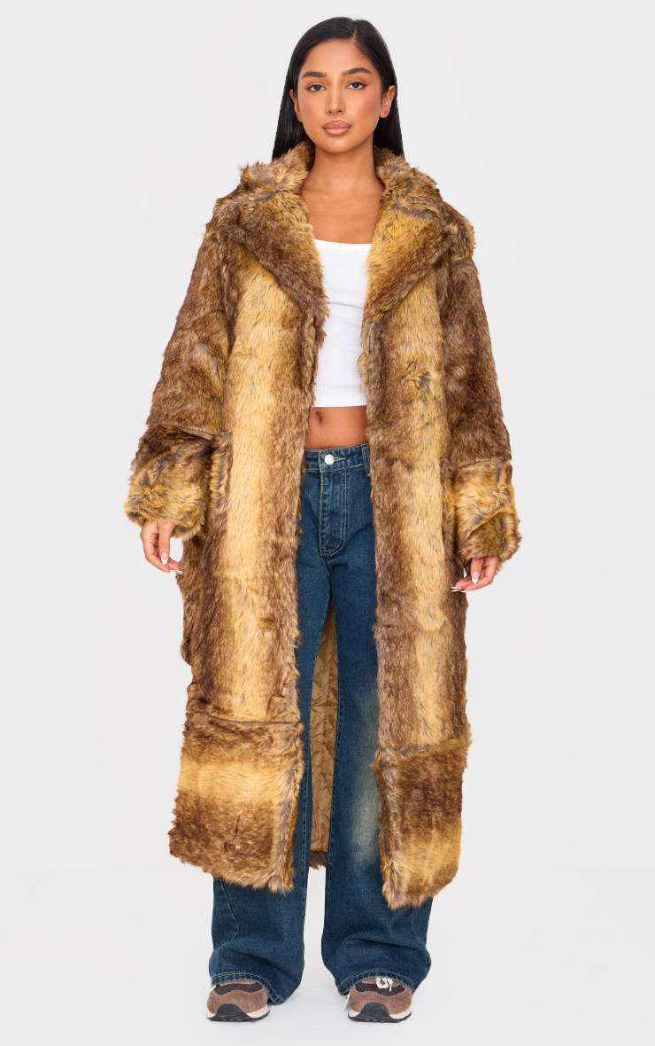 Manteau Long Ceinturé En Synthétique Petite