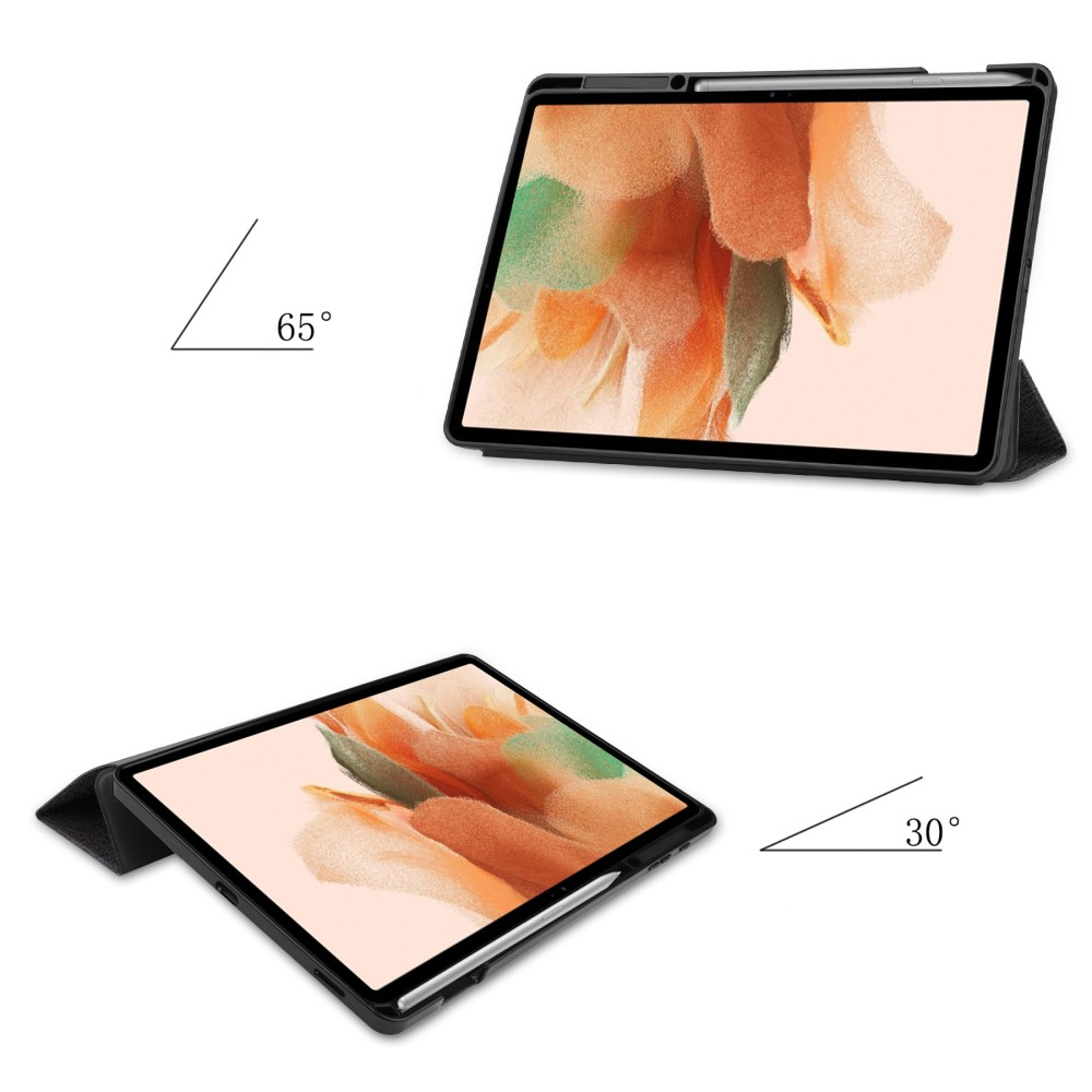 Samsung Galaxy Tab S7 FE 5G Leder Tasche Smart Cover Schutzhülle   S-Pen Halterung - Don't Touch Me