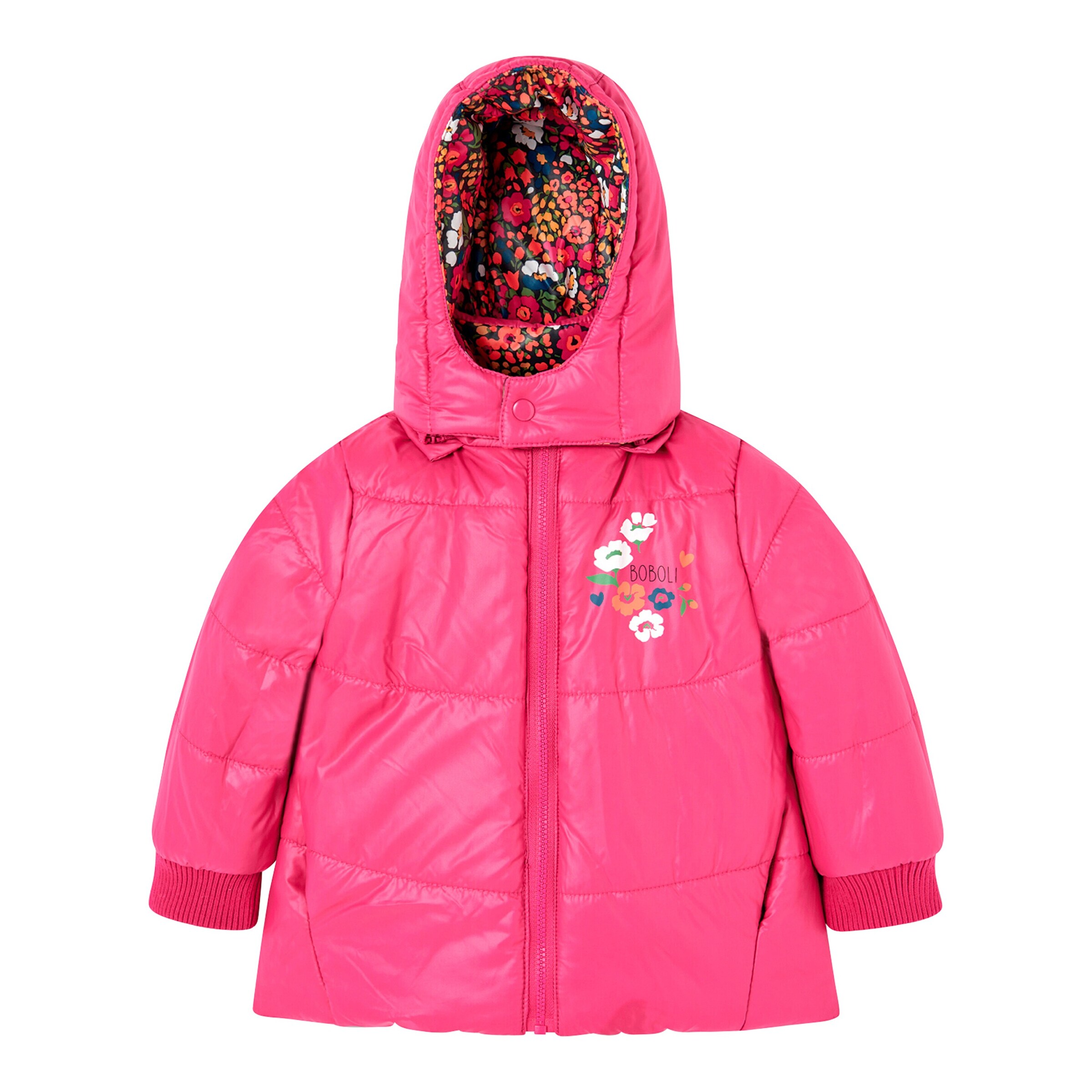BOBOLI Wende-Winterjacke Blumen pink/bunt