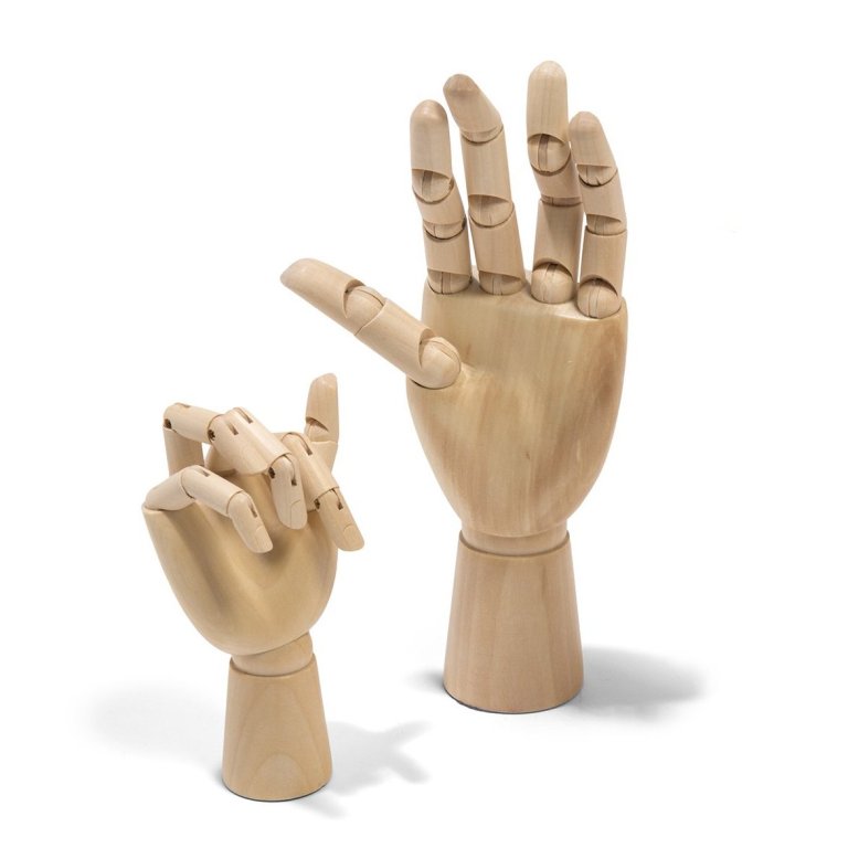 Modellhand, Holz unlackiert