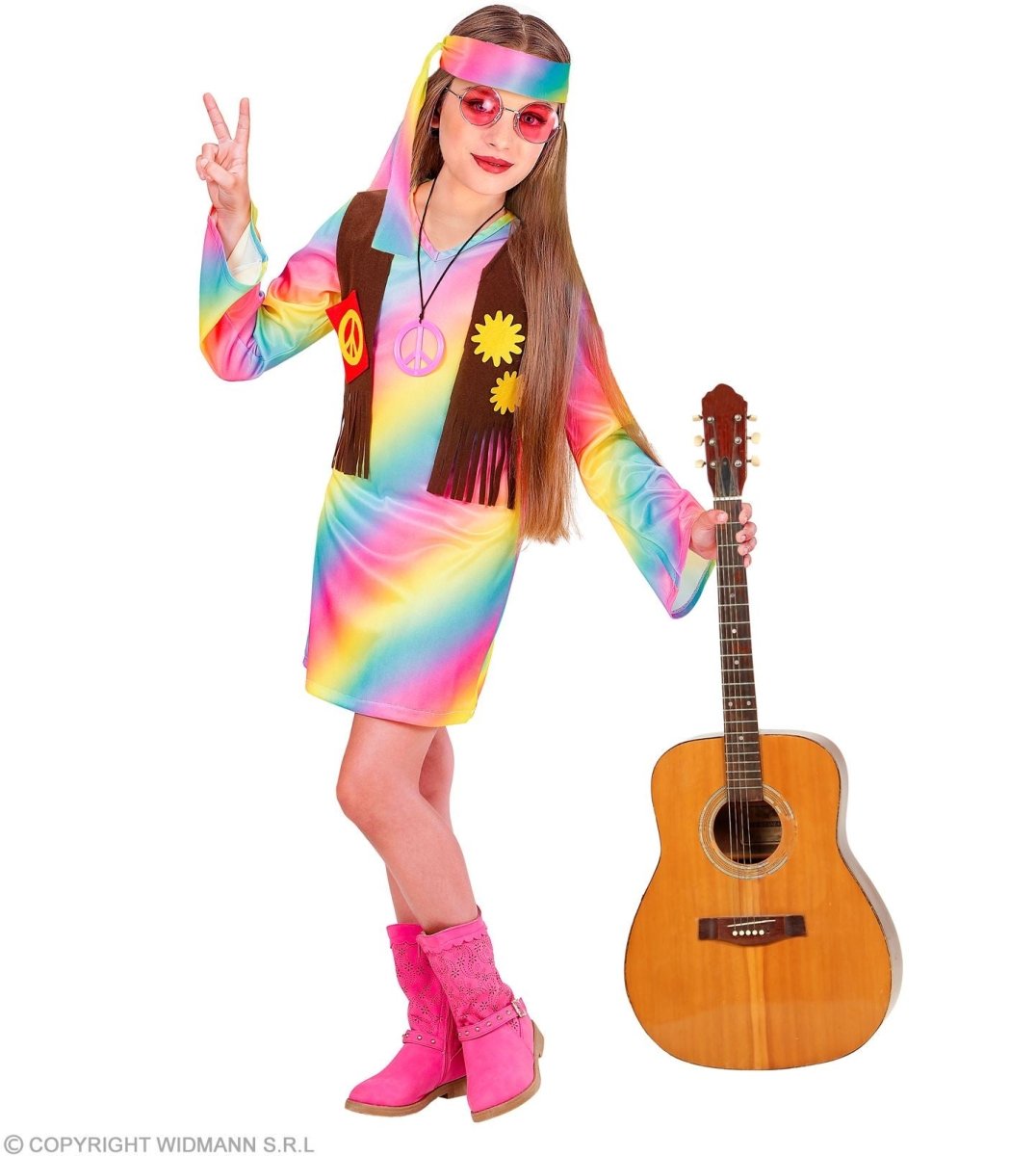 Hippie 60S Jurk Meisje 3 delig