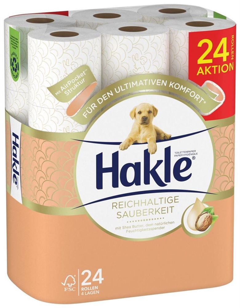 HAKLE Toilettenpapier Reichhaltige Sauberkeit Shea Butter Rolle 24 Stk