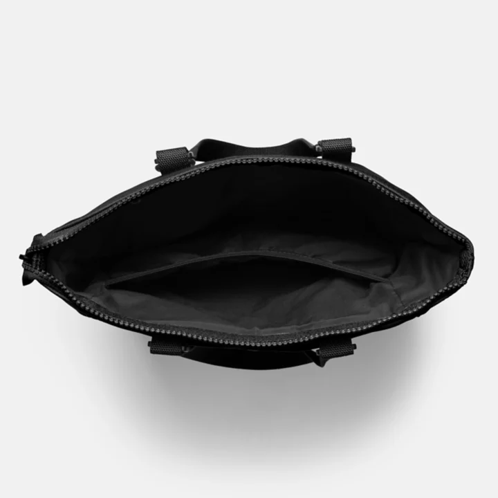 Sac à dos cabas en toile et cuir en noir