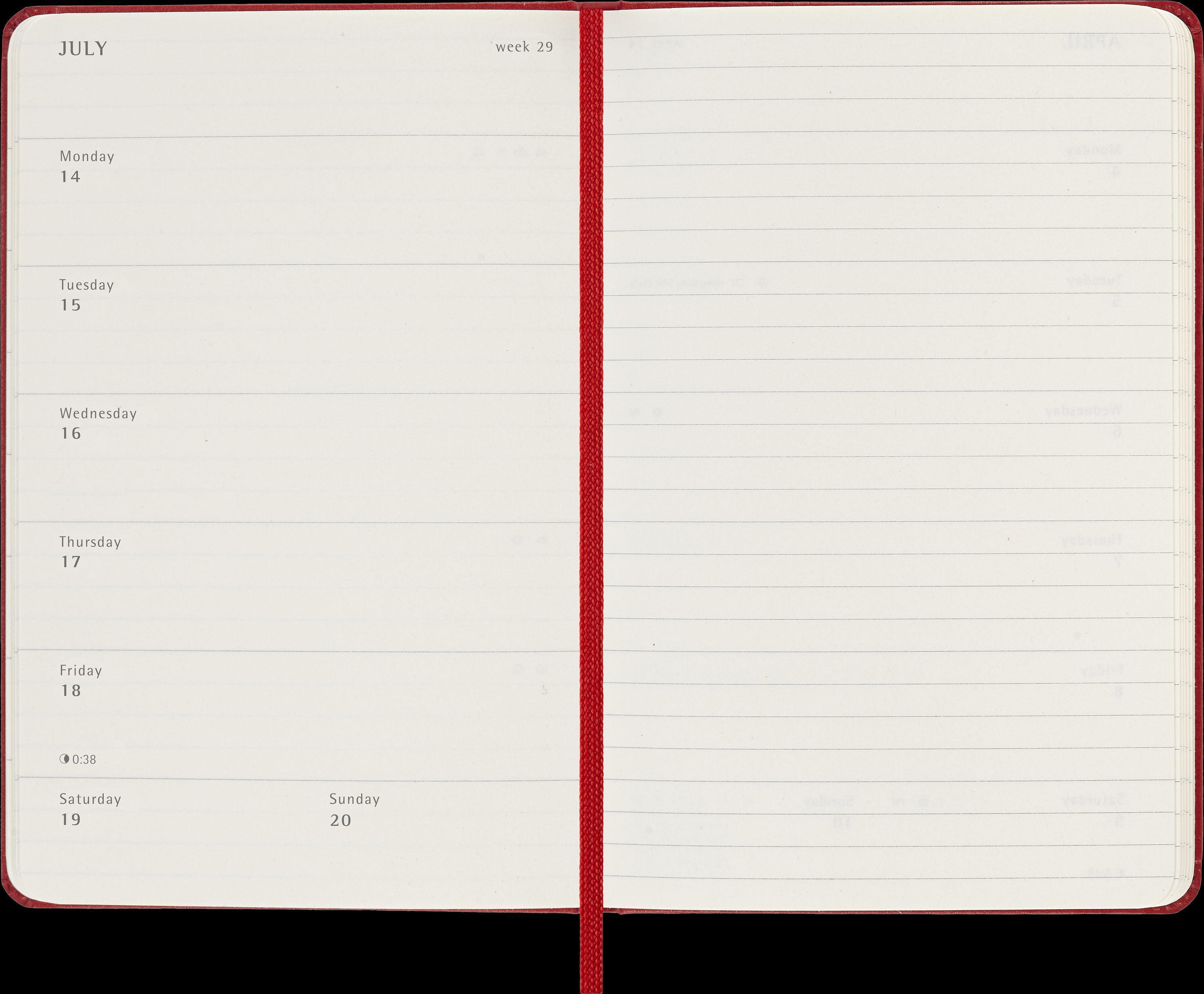 Moleskine 12 Monate Wochen Notizkalender 2025, Pocket/A6