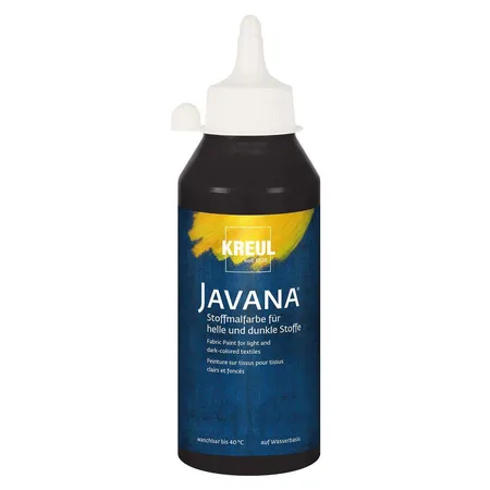 KREUL Javana Stoffmalfarbe für helle und dunkle Stoffe Schwarz 250 ml