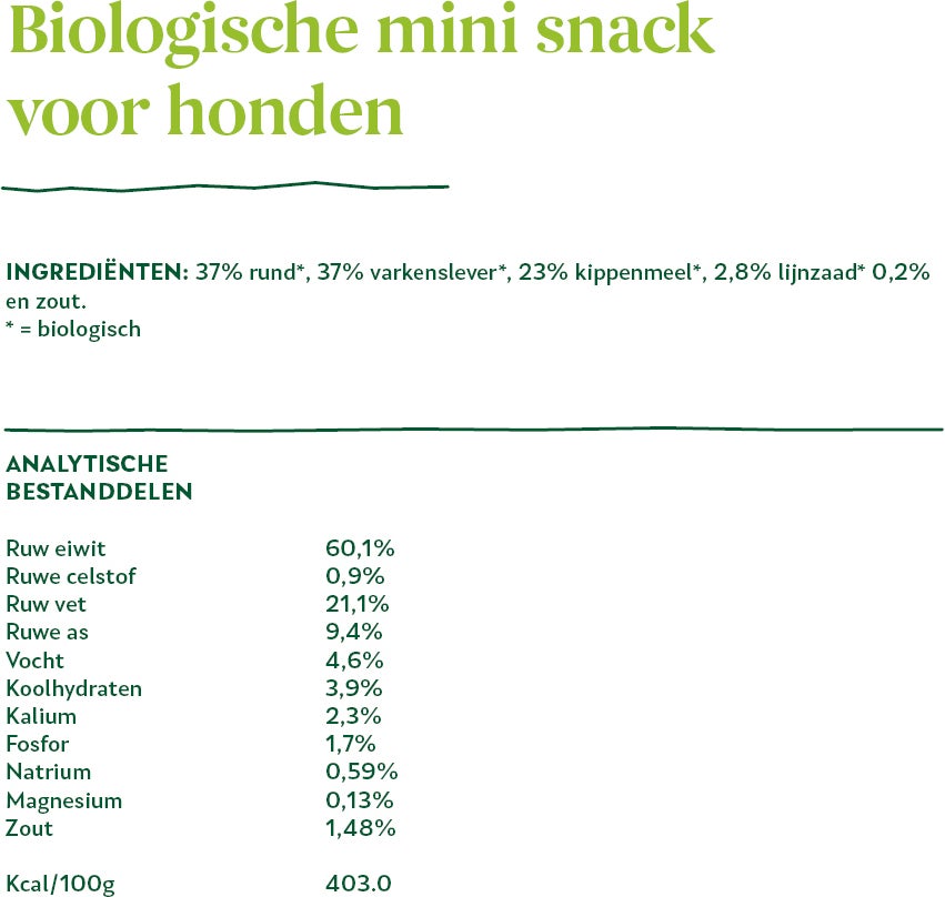 Yarrah biologische hondensnoepjes Mini Snack 100 g