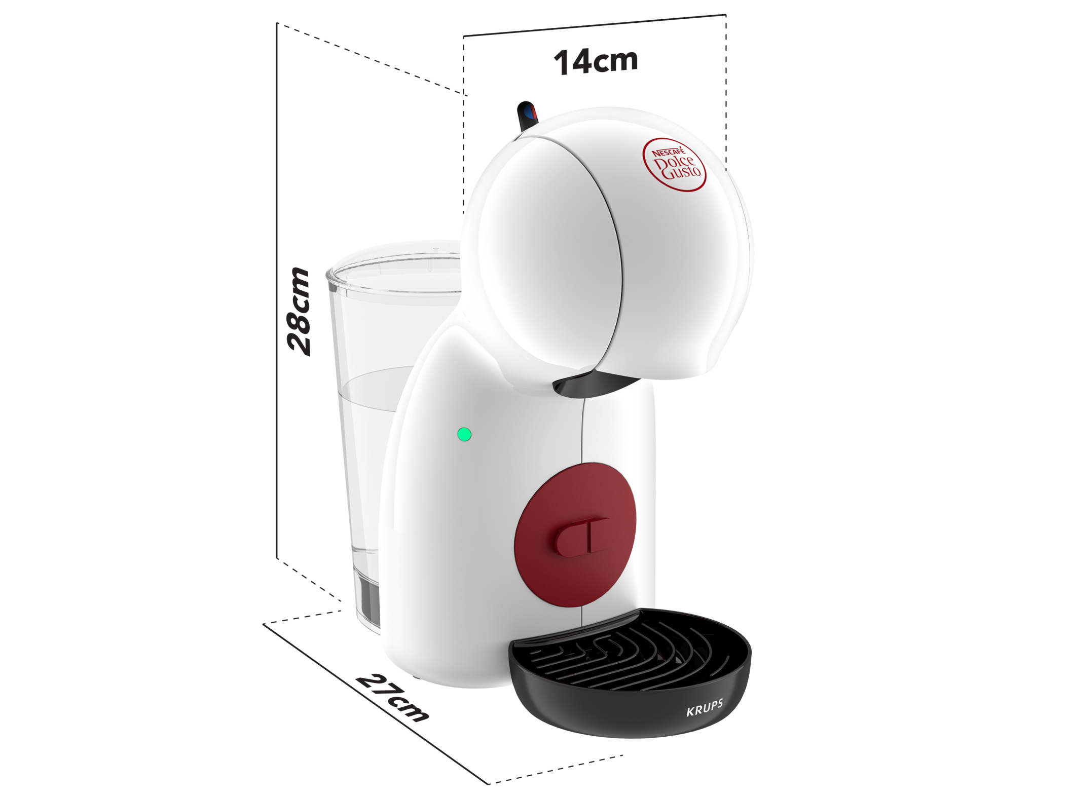 MÁQUINA DE CAFE DOLCE GUSTO KRUPS KP1A31P16 PICCOLO XS BRANCA