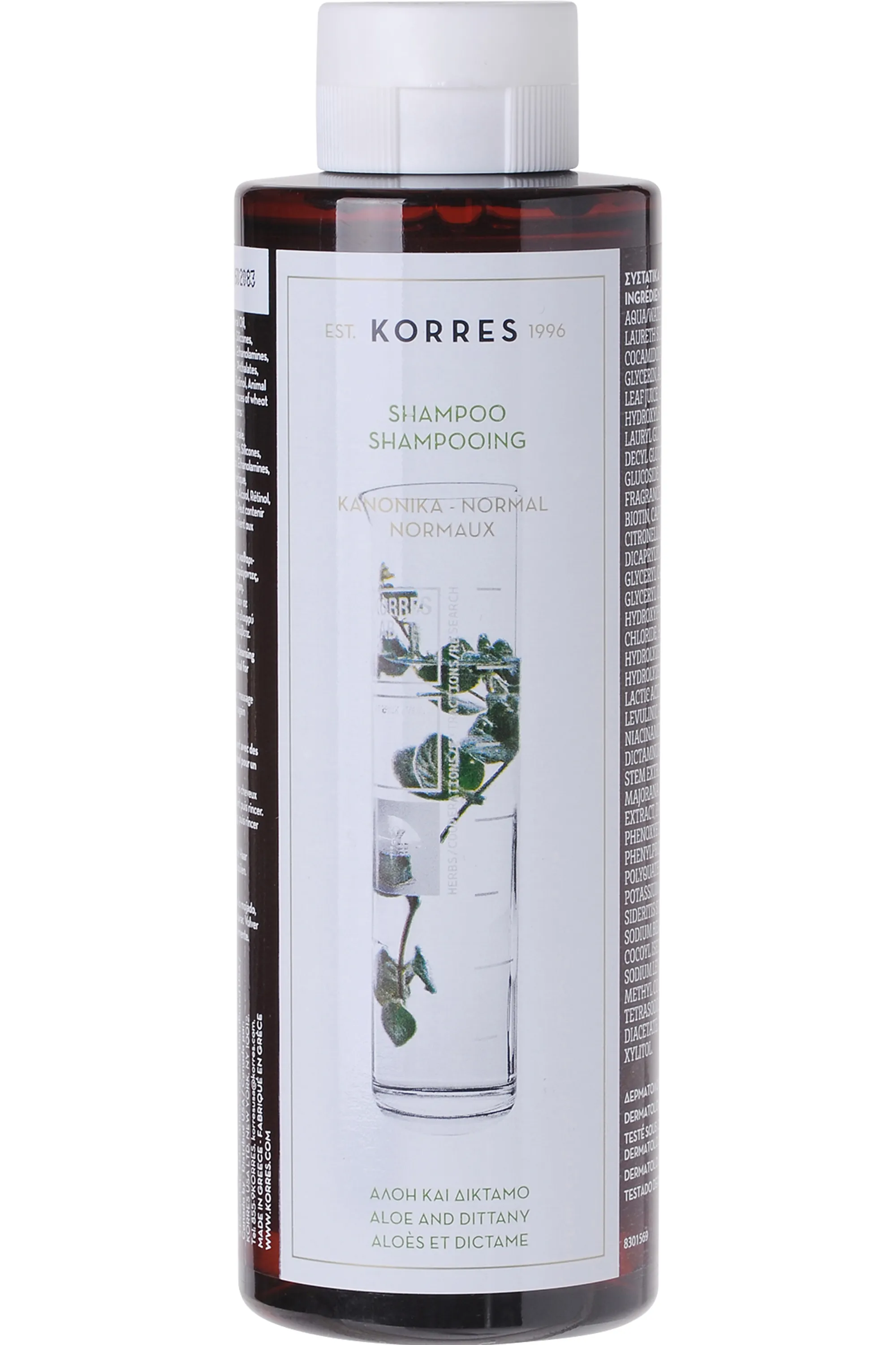 Korres Shampoing aloes et dictame pour cheveux normaux-250 ml