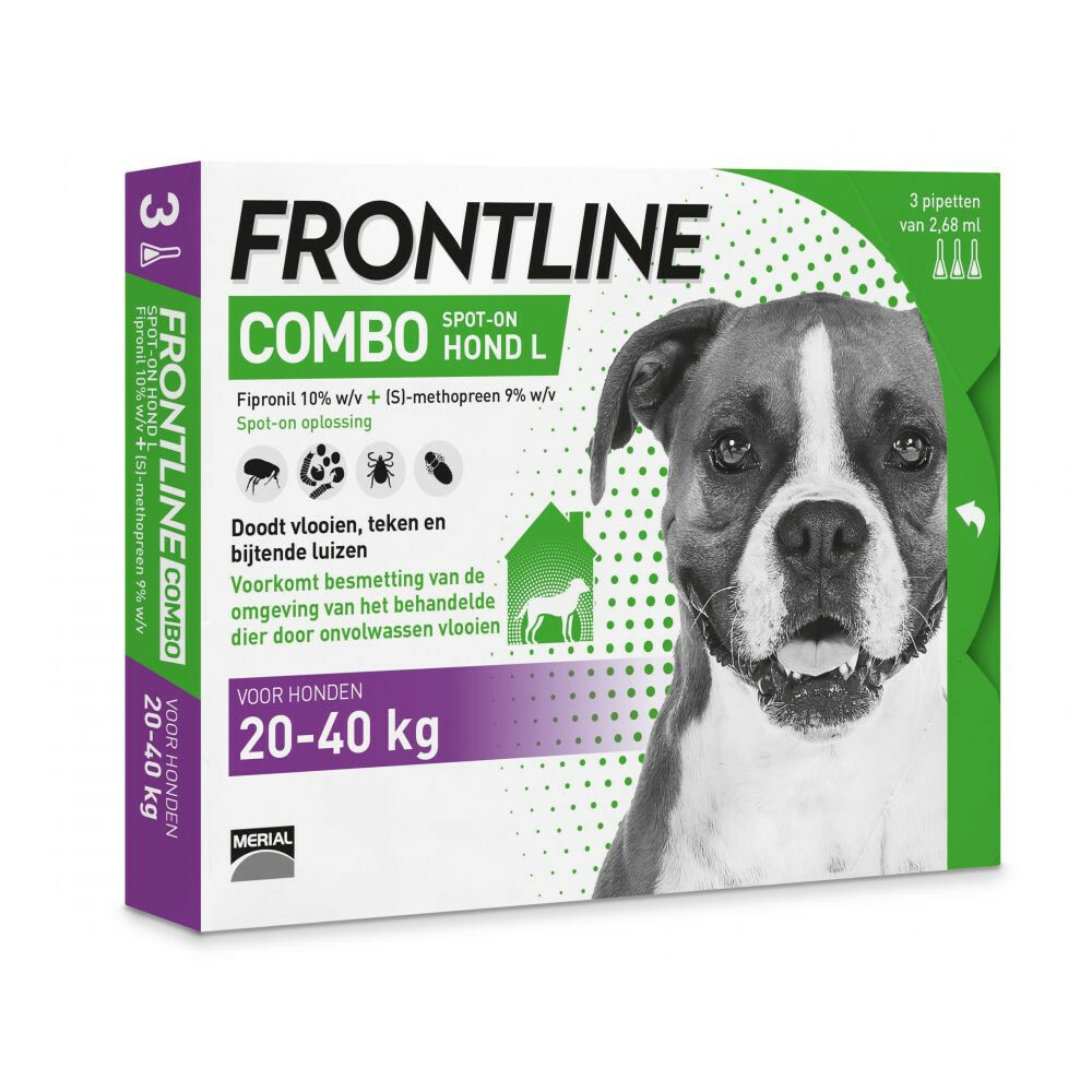 Frontline Combo Spot On Anti Vlooien en Teken Druppels Hond L3 pipetten
