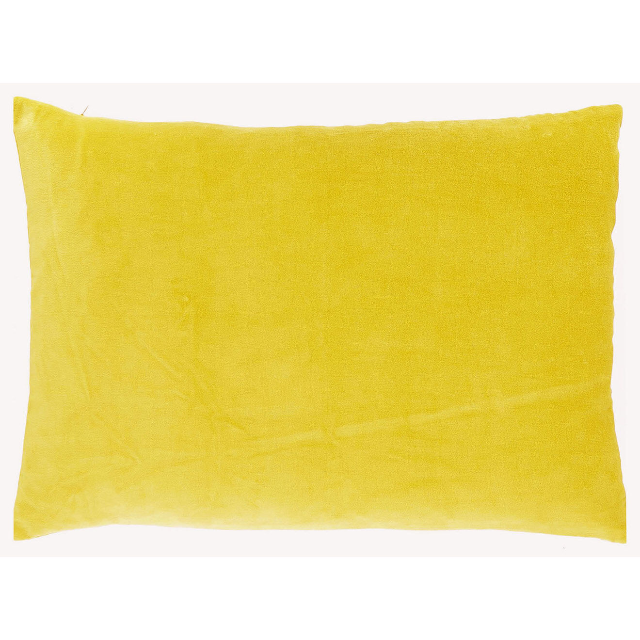 En Fil d'Indienne Grande housse de coussin Vague velours jaune - 50x75 cm