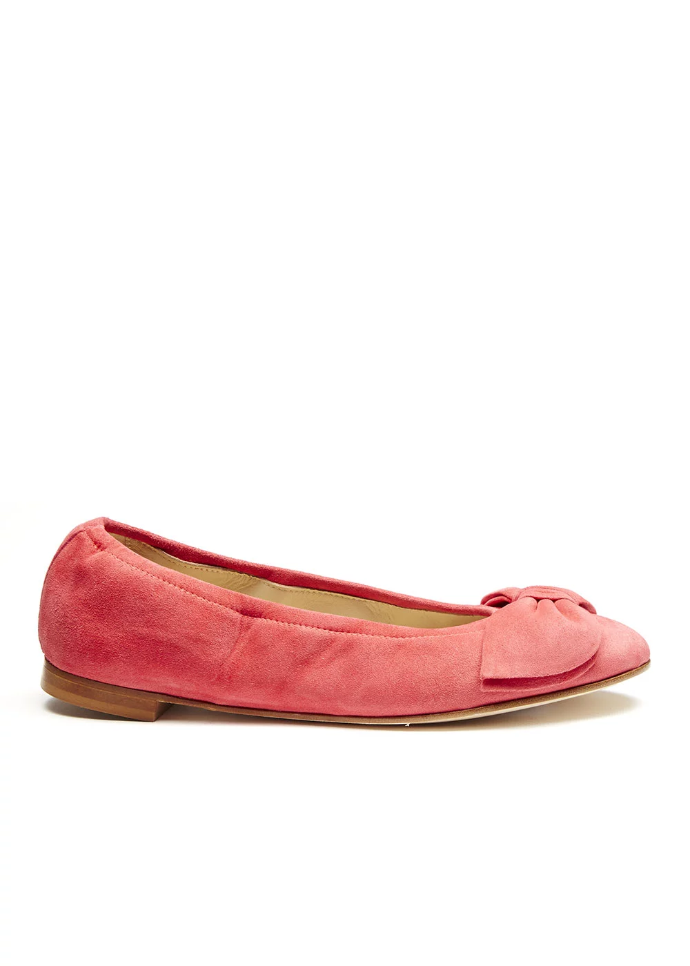 BALLERINE NOEUD VELOURS ROSE