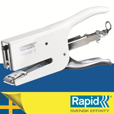 Rapid - Pince Agrafeuse Classic K1 - capacité de 50 feuilles - agrafes 26/6 ou 26/8+ - Blanc