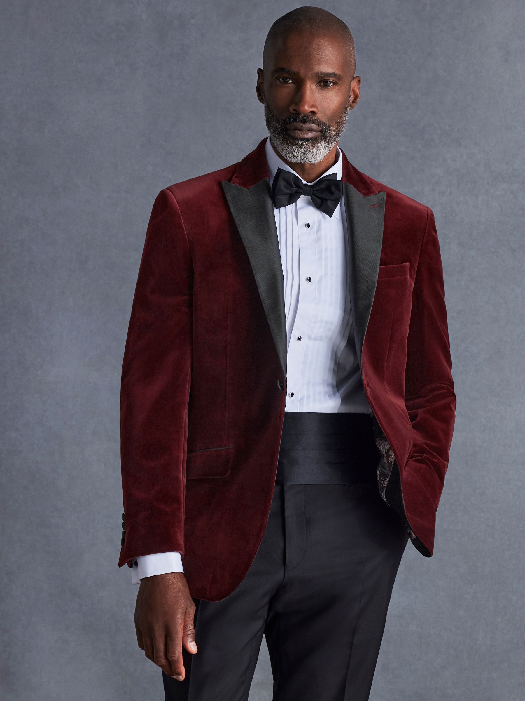 Bordeauxrood - Normale Pasvorm - Signature Pontoglio Italiaanse fluwelen blazer