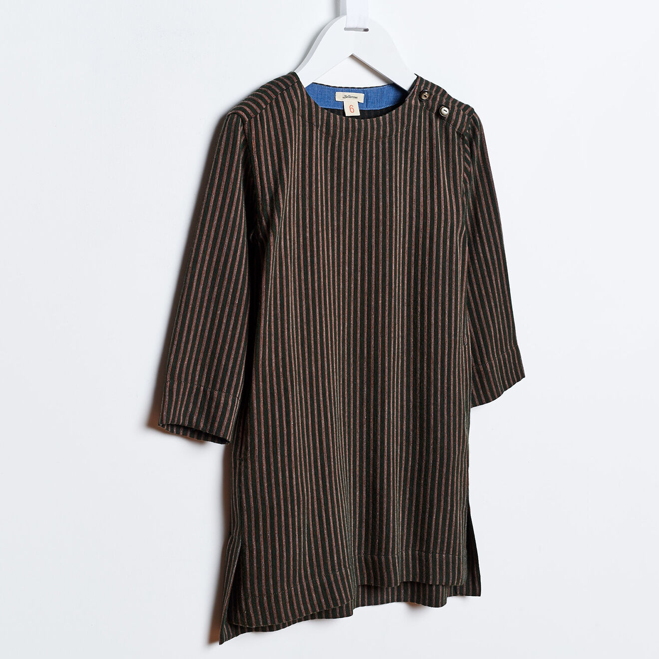 Bellerose Robe Adoo à rayures marron