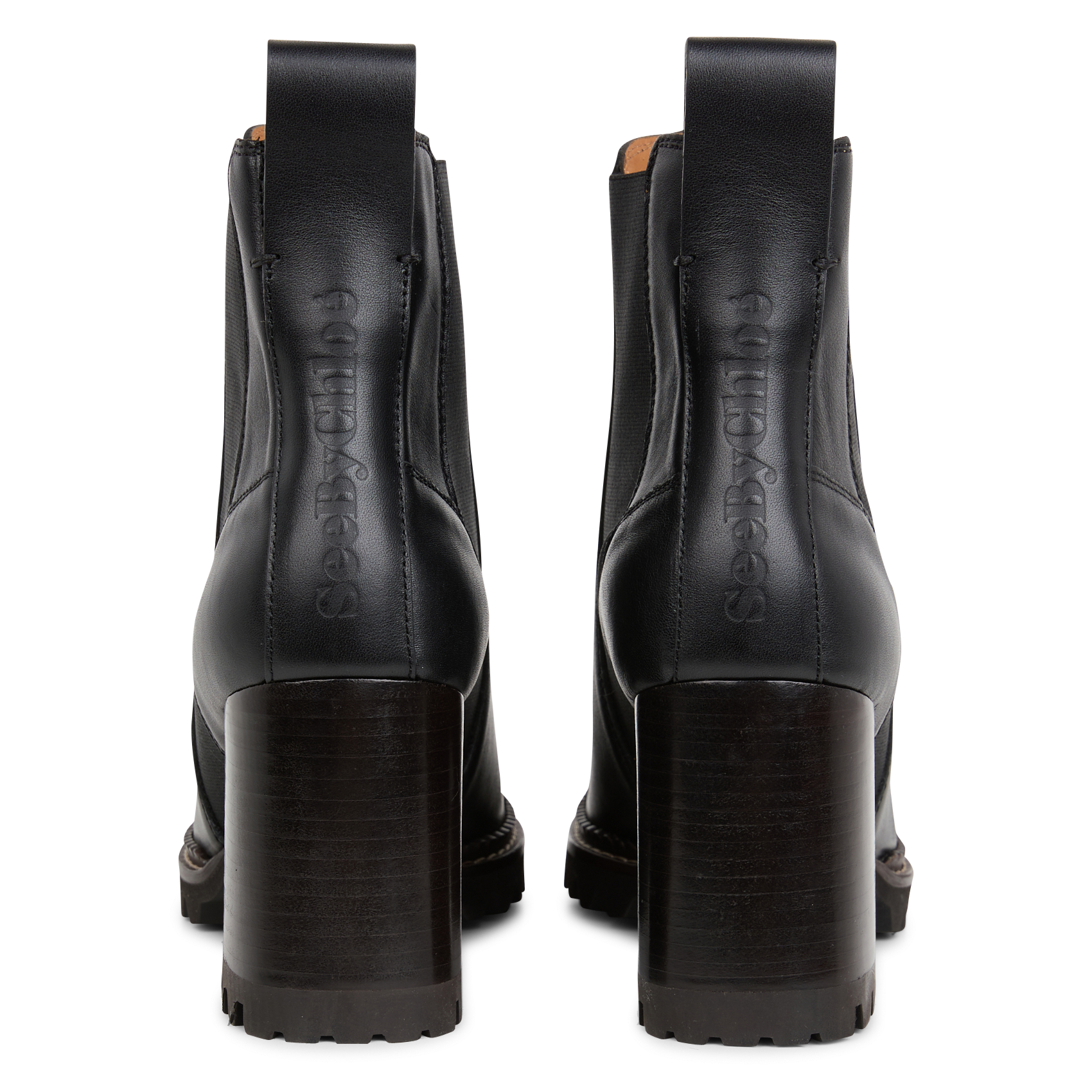 Boots à talons en cuir | Noir