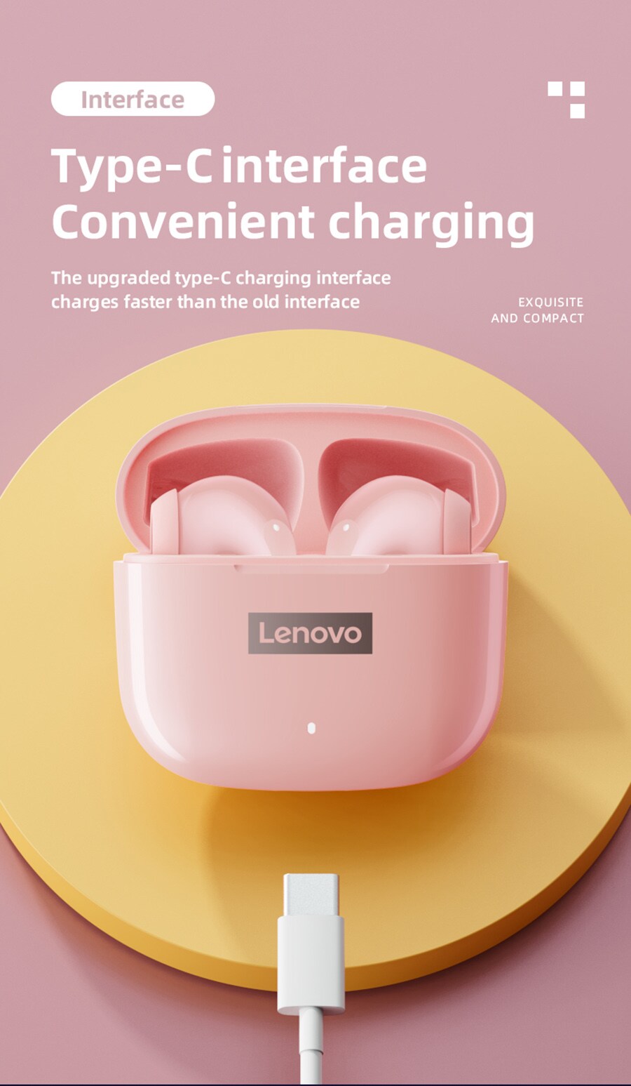 Lenovo LP40 Pro Bluetooth-Kopfhörer Weiß