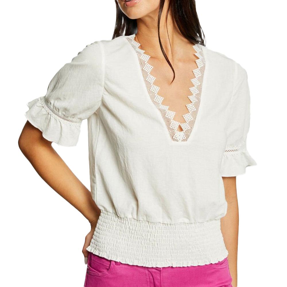 Morgan T-shirt Blanc Femme Morgan 242 DBLUE