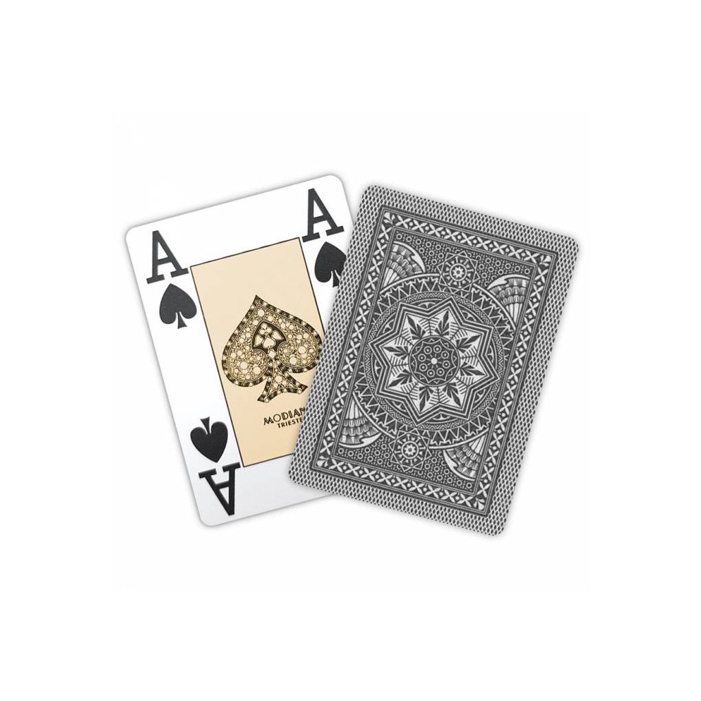 Jeu de 54 cartes Modiano format poker - Gris