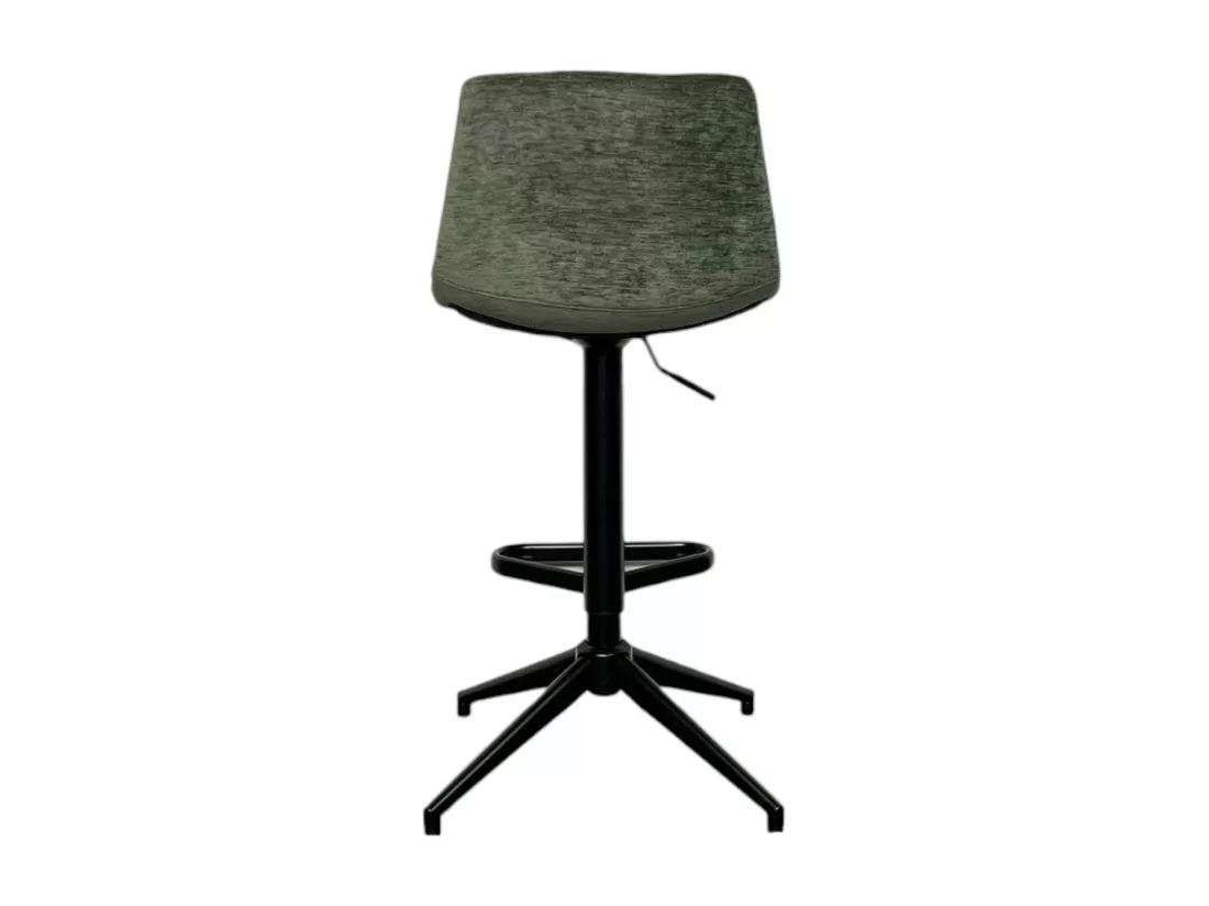 Tabouret de bar pivotant motif damier, velours vert (lot de 2) PALERME