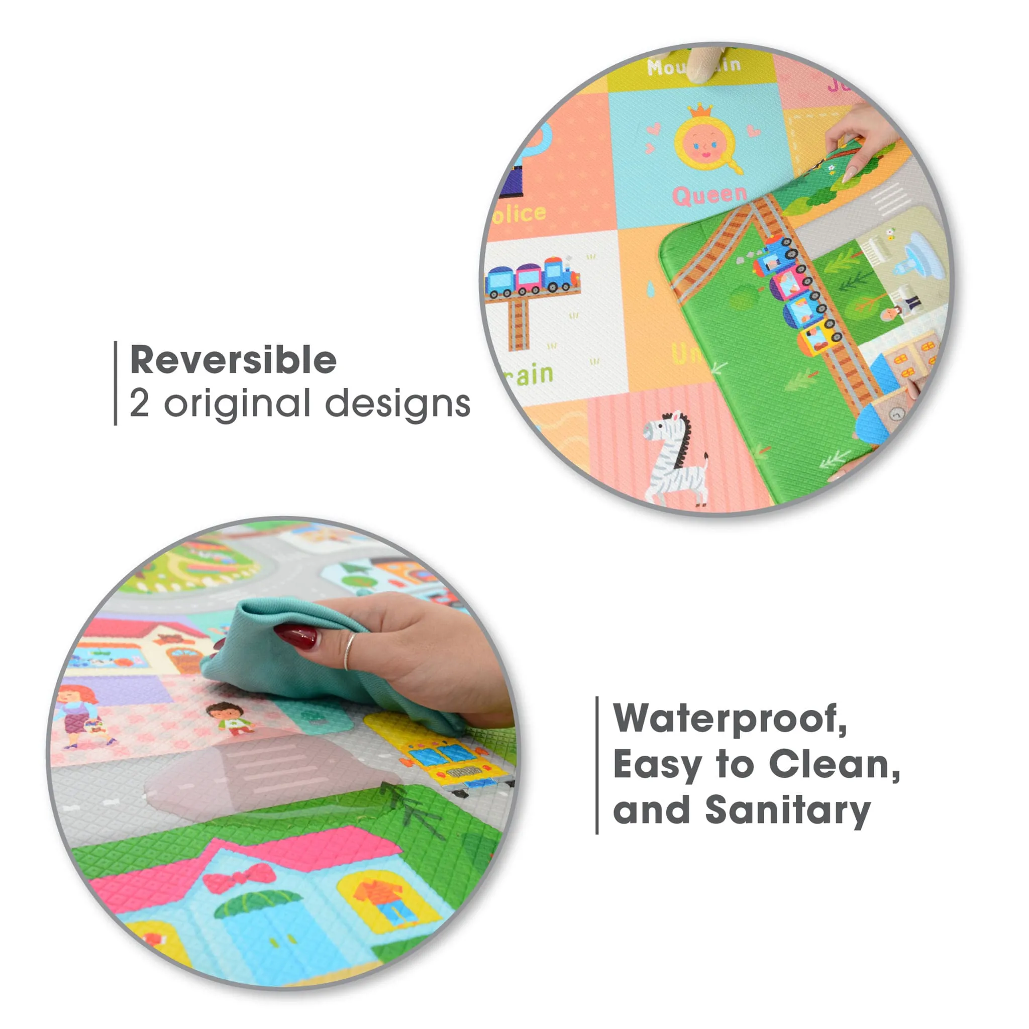 Baby Care Tapis de Jeux Réversible Grand - Grande Ville