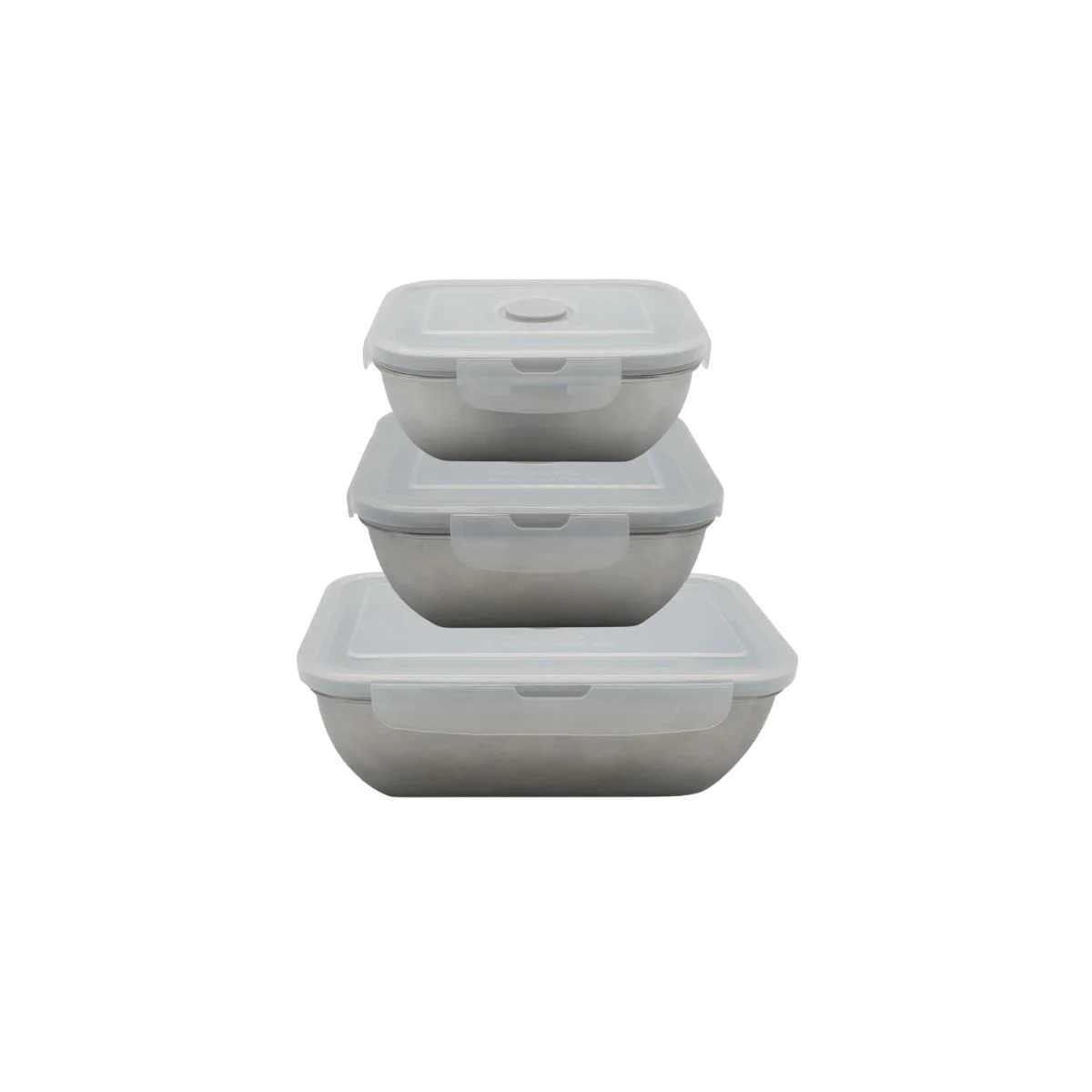 Set de 3 Lunch box inox 400 ml, 600 ml et 1000 ml compatible microonde