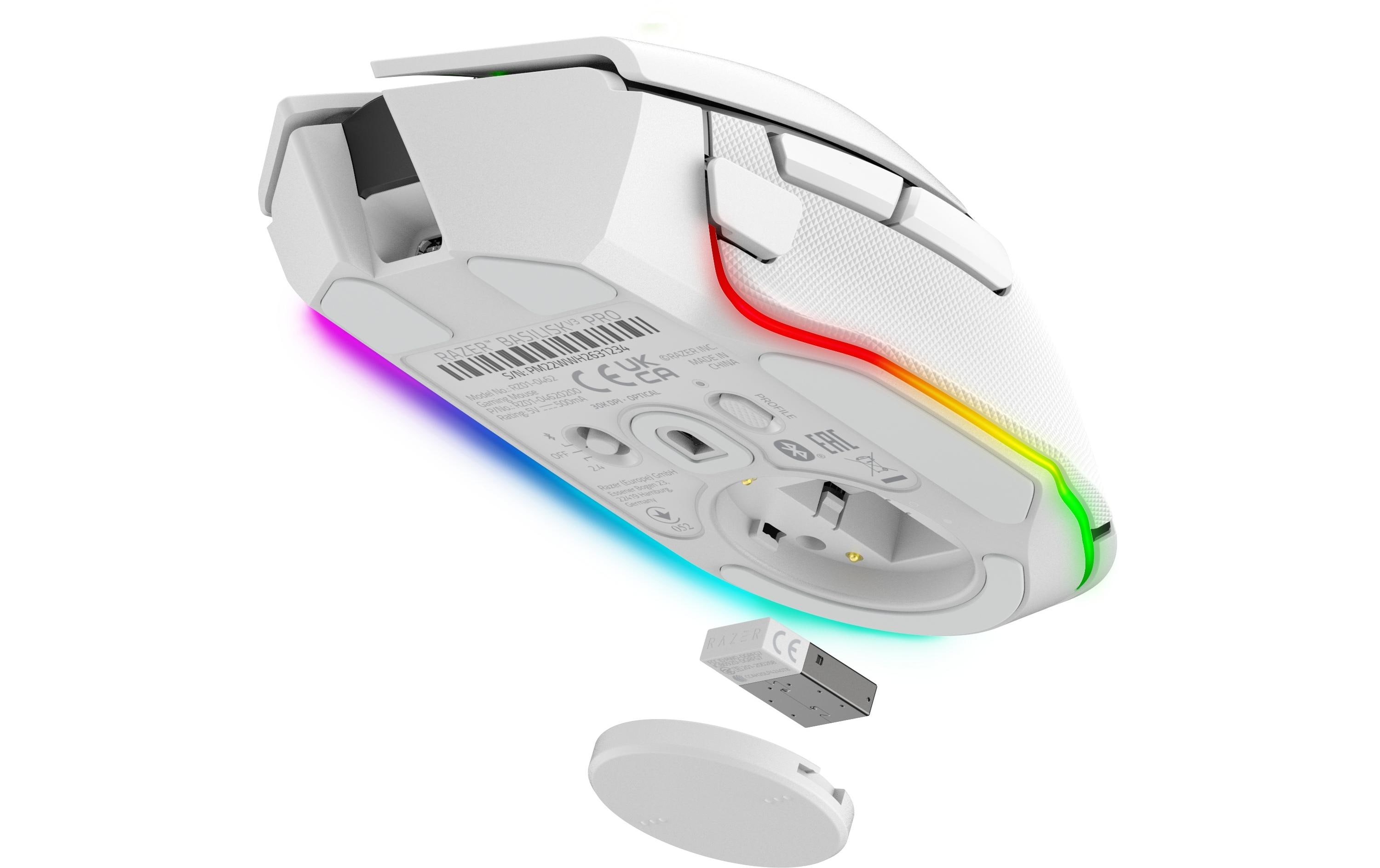 Gaming-Maus Basilisk V3 Pro Weiss<br>Ergonomische Gaming-Maus mit programmierbaren Tasten und RGB-Beleuchtung