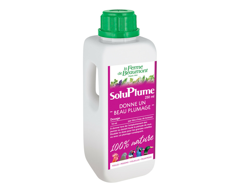 Soluplume 250 ml • mue et picage des poules • soin naturel