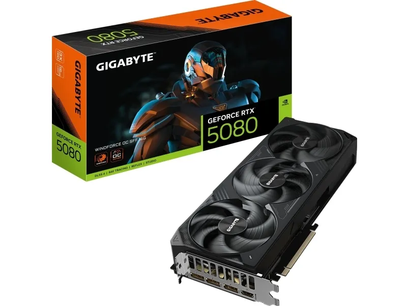 Gigabyte GeForce RTX 5080 WINDFORCE OC SFF 16G - Grafikkort - GeForce RTX 5080 - 16 GB GDDR7 - PCI Express 5.0 - 3 x DisplayPort, HDMI