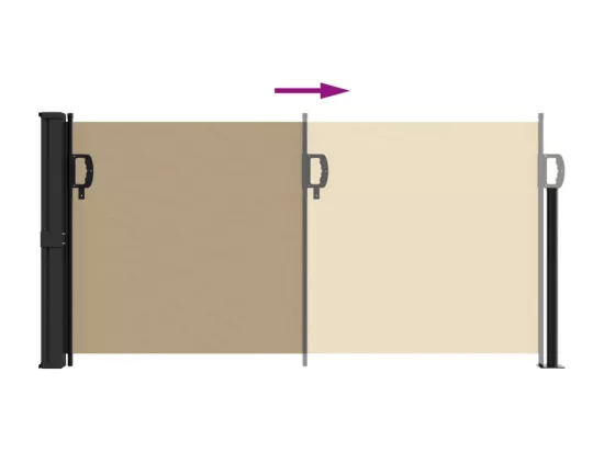 Auvent latéral rétractable beige 100x500 cm