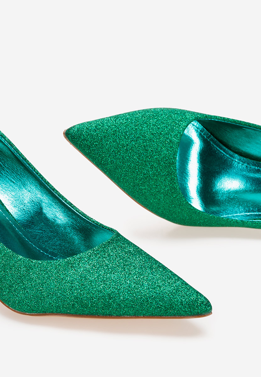 Chaussures à talon fin verts Polina
