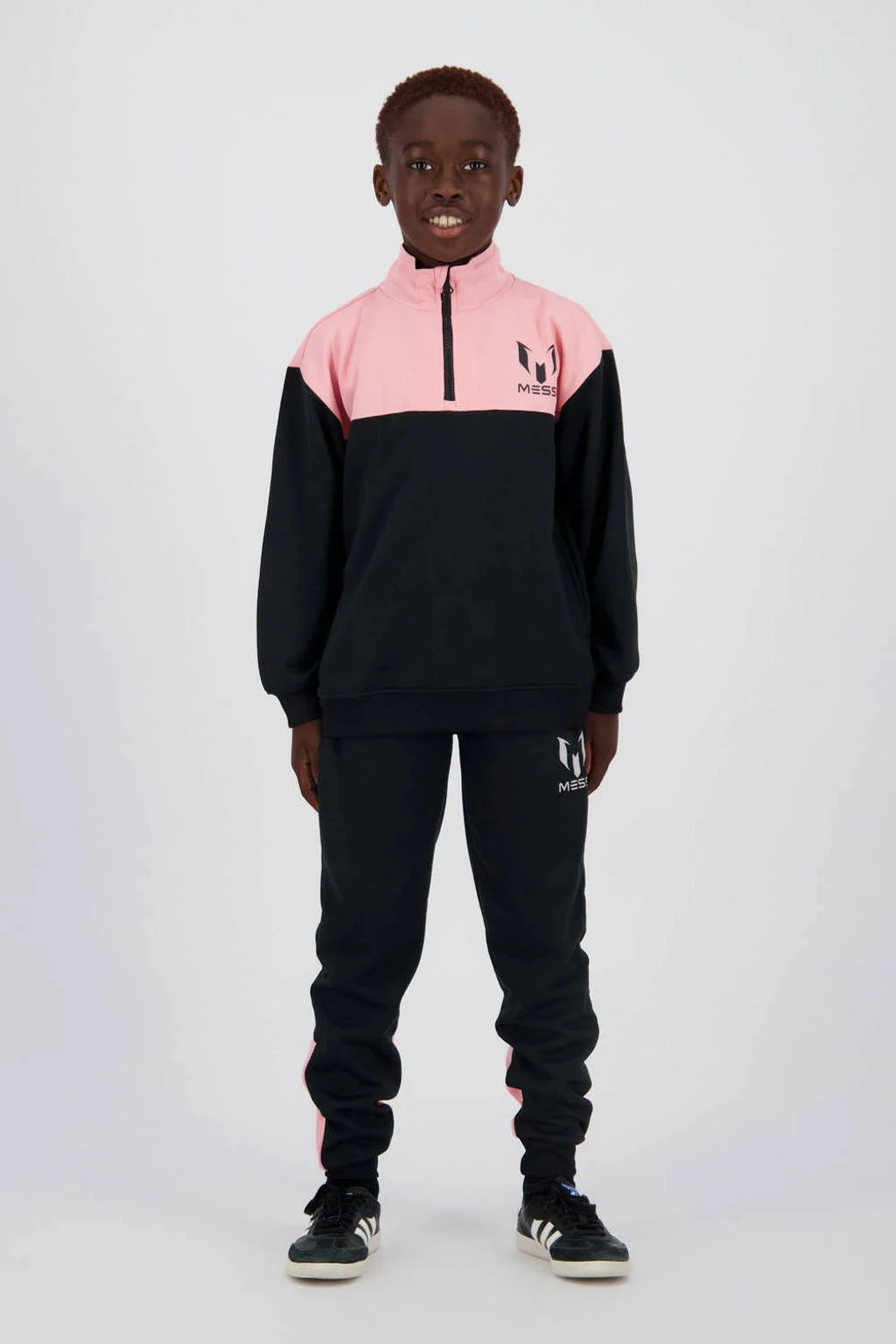 Messi sweater + joggingbroek lichtroze/zwart